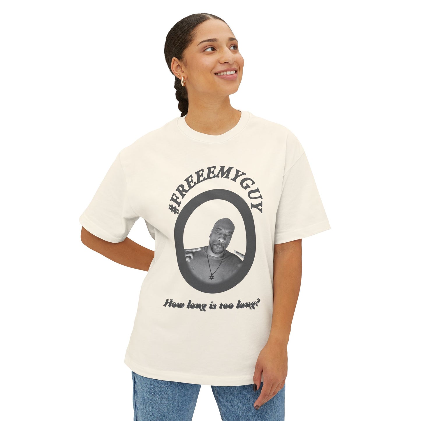 Boxy Tee - #FREEEMYGUY GREY LOGO Legal Fund Unisex Shirt