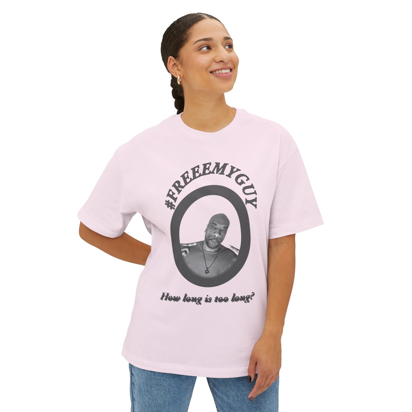 Boxy Tee - #FREEEMYGUY GREY LOGO Legal Fund Unisex Shirt