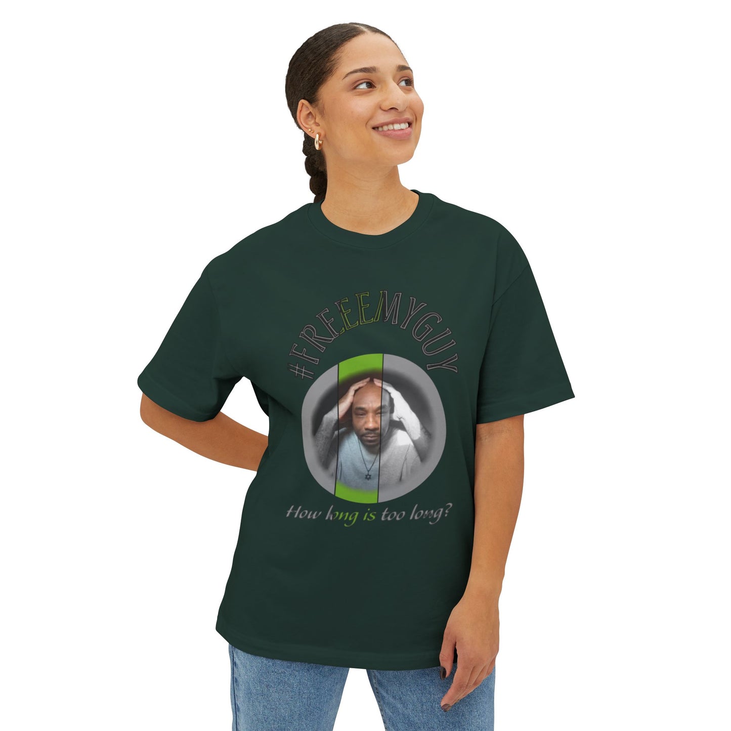 Boxy Tee - #FREEEMYGUY GREEN LOGO Legal Fund Unisex Shirt