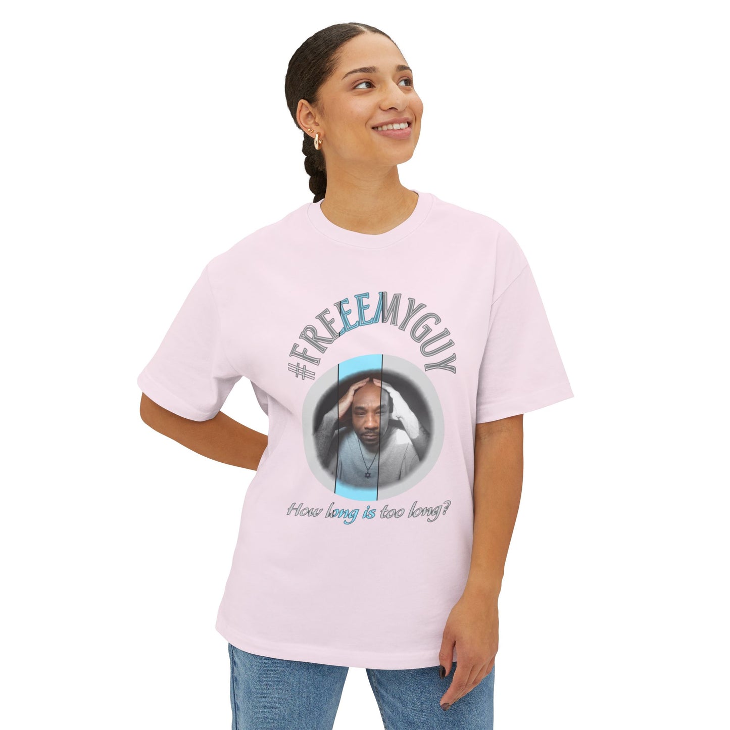 Boxy Tee - #FREEEMYGUY BLUE LOGO Legal Fund Unisex Shirt