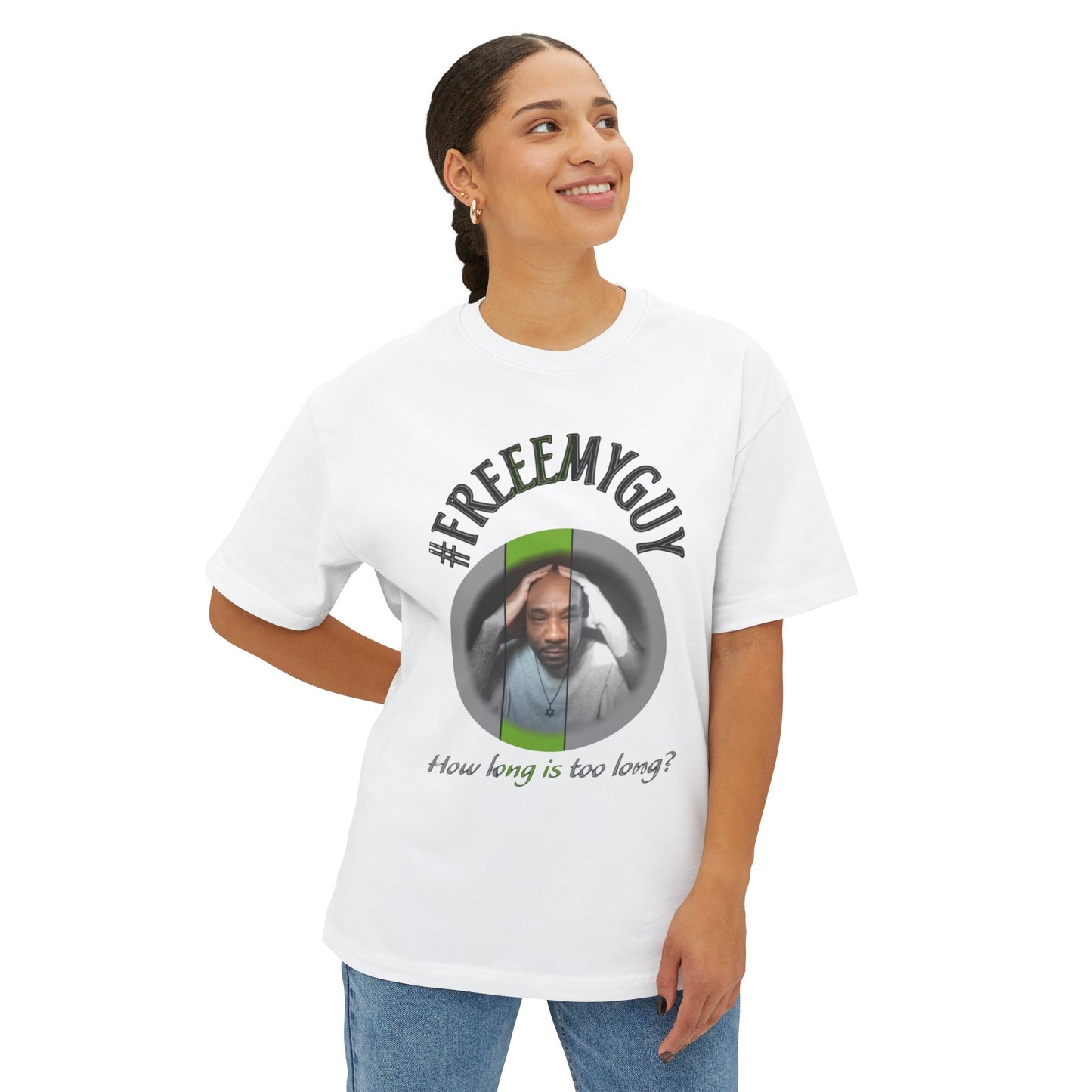 Boxy Tee - #FREEEMYGUY GREEN LOGO Legal Fund Unisex Shirt