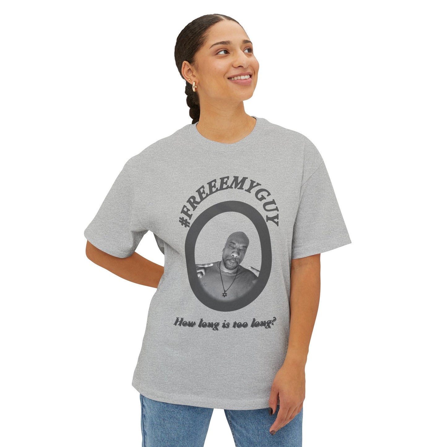 Boxy Tee - #FREEEMYGUY GREY LOGO Legal Fund Unisex Shirt