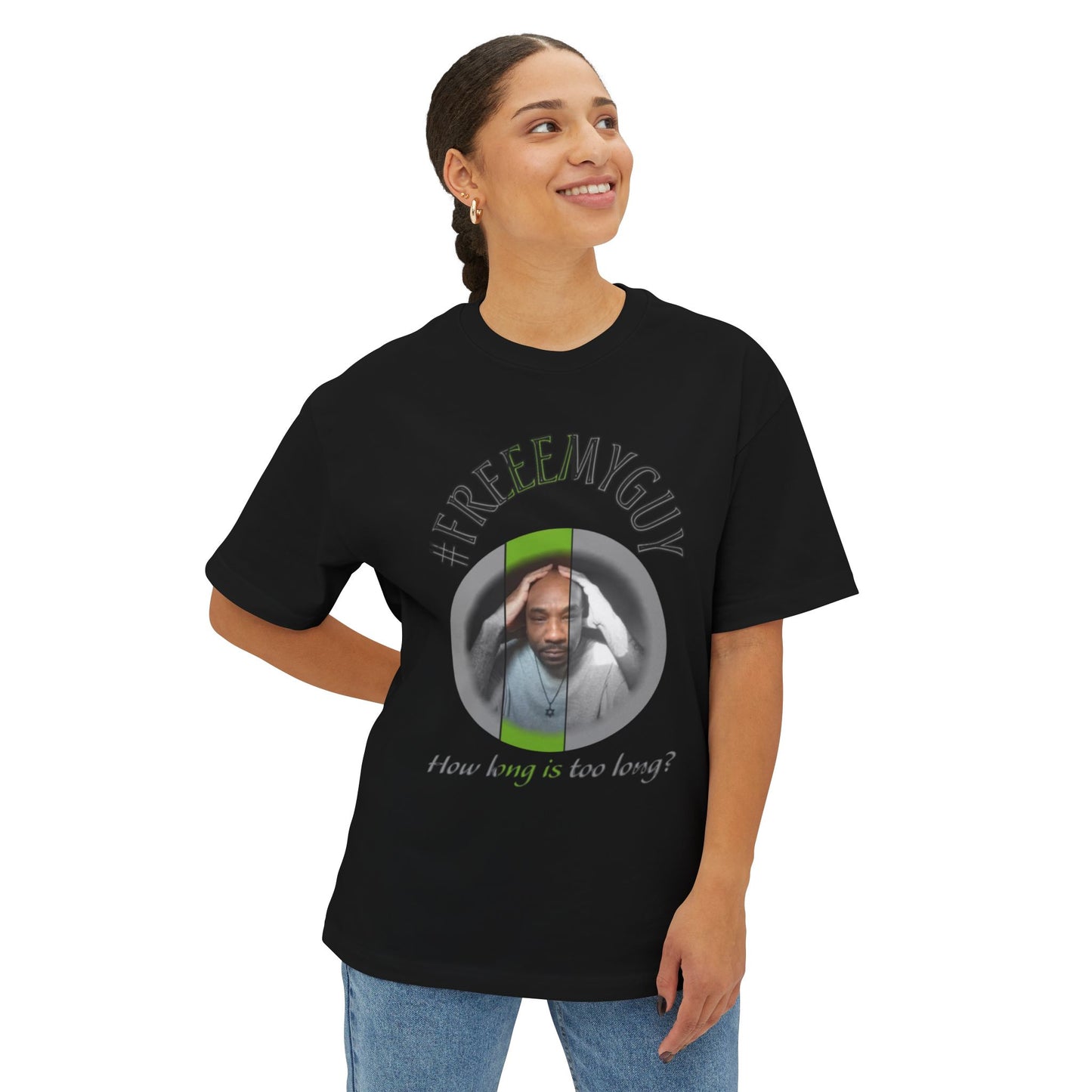 Boxy Tee - #FREEEMYGUY GREEN LOGO Legal Fund Unisex Shirt
