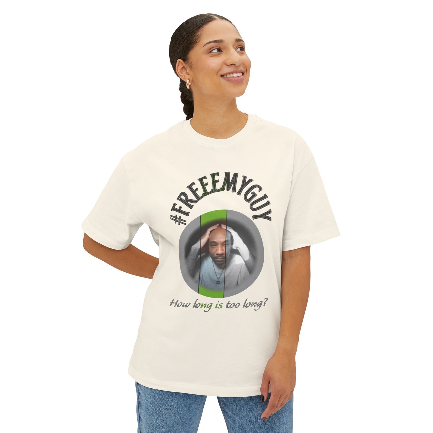 Boxy Tee - #FREEEMYGUY GREEN LOGO Legal Fund Unisex Shirt