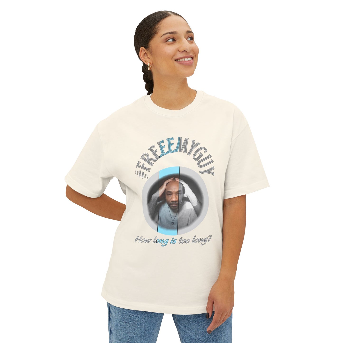 Boxy Tee - #FREEEMYGUY BLUE LOGO Legal Fund Unisex Shirt