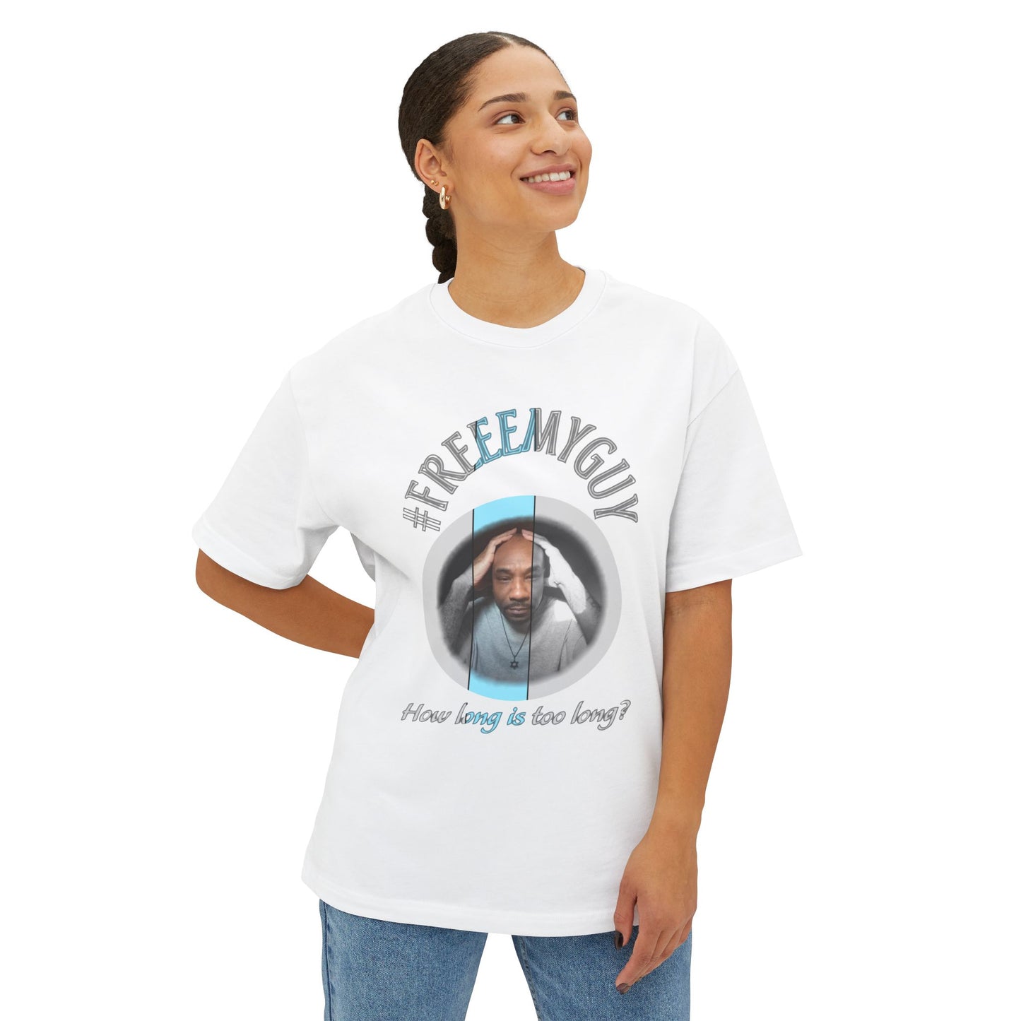 Boxy Tee - #FREEEMYGUY BLUE LOGO Legal Fund Unisex Shirt