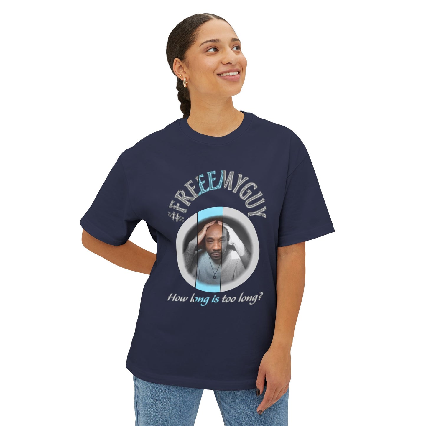 Boxy Tee - #FREEEMYGUY BLUE LOGO Legal Fund Unisex Shirt
