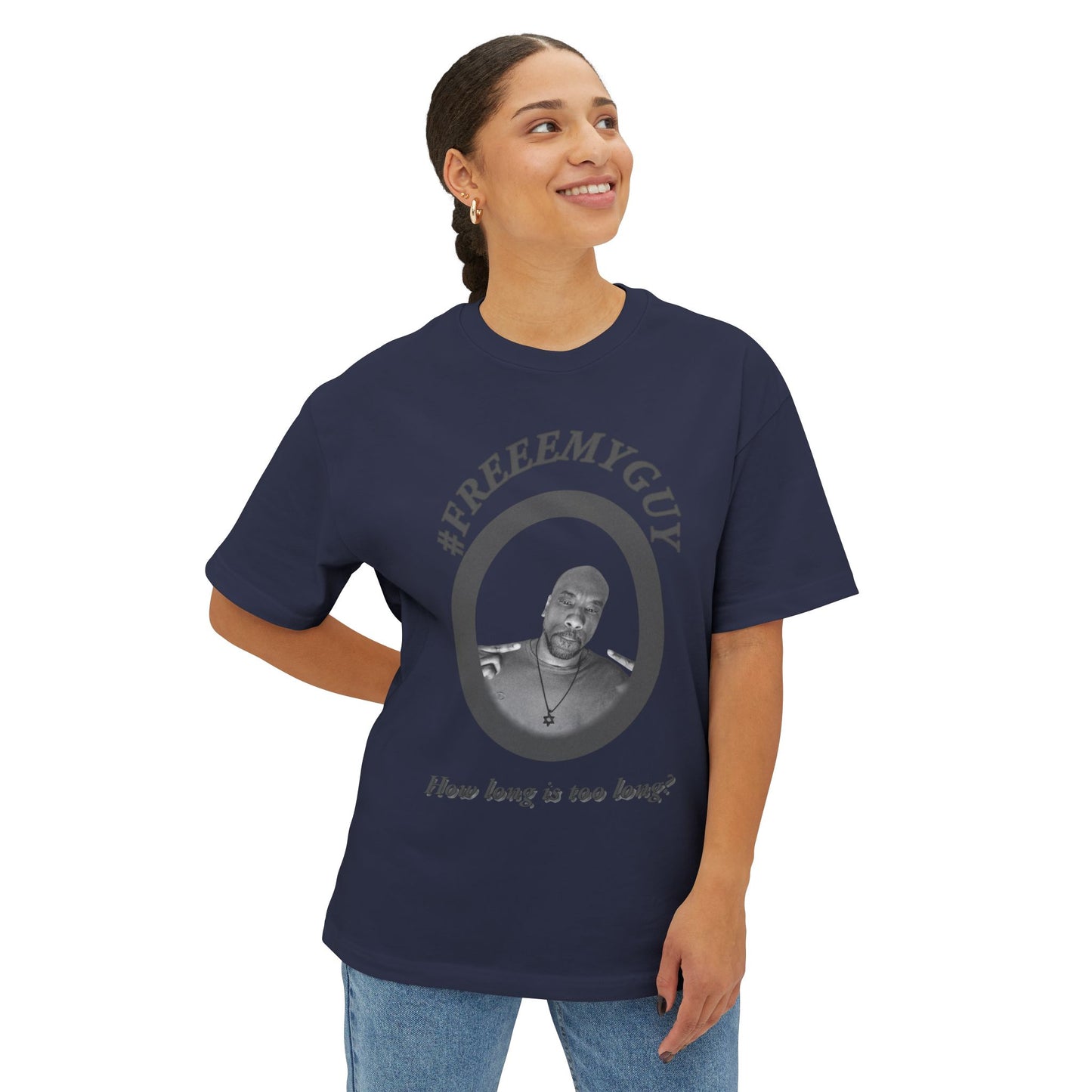 Boxy Tee - #FREEEMYGUY GREY LOGO Legal Fund Unisex Shirt