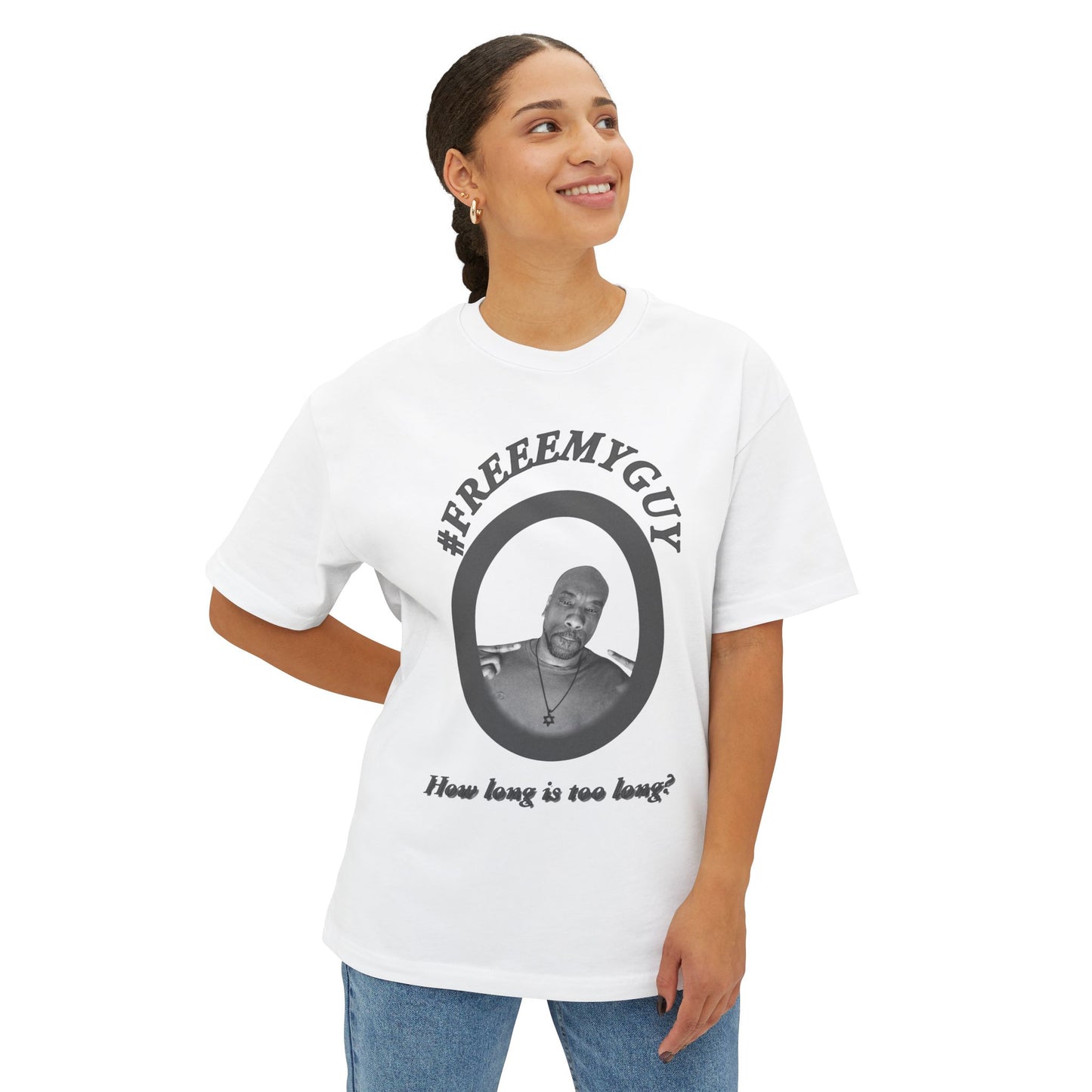 Boxy Tee - #FREEEMYGUY GREY LOGO Legal Fund Unisex Shirt