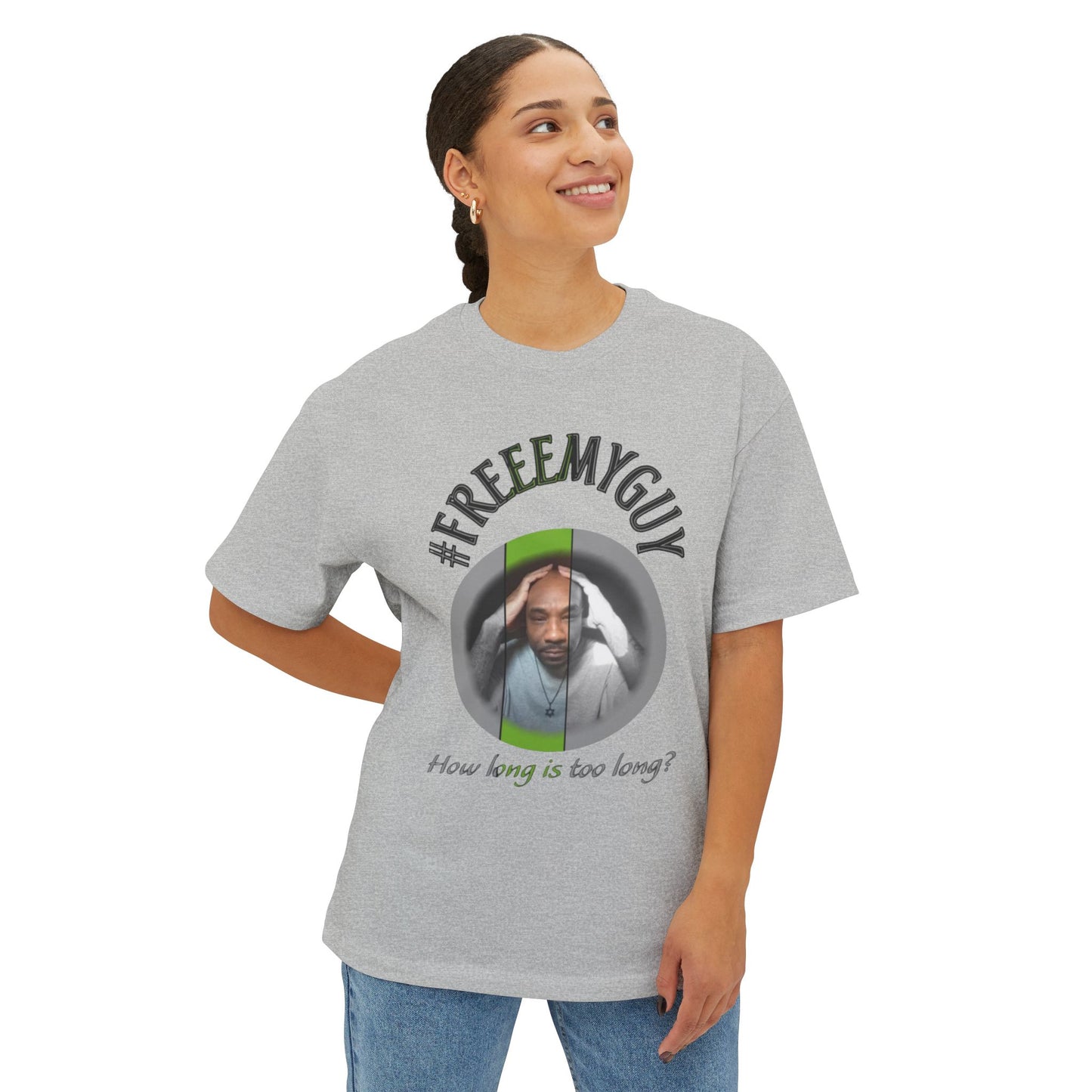 Boxy Tee - #FREEEMYGUY GREEN LOGO Legal Fund Unisex Shirt
