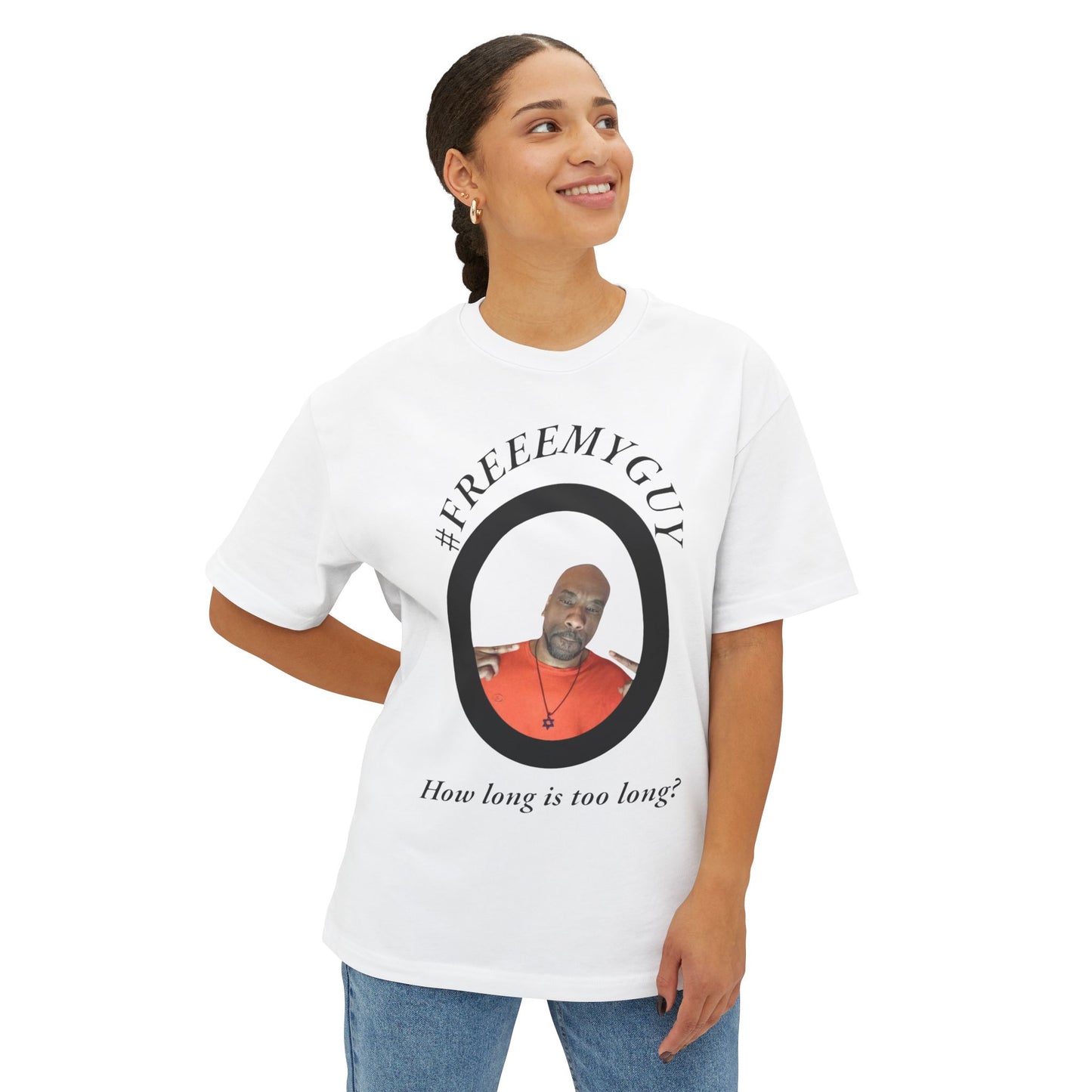 Boxy Tee - #FREEMYGUY ORANGE LOGO Legal Fund Unisex Shirt