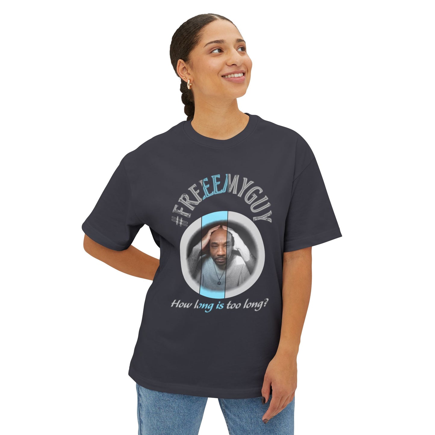 Boxy Tee - #FREEEMYGUY BLUE LOGO Legal Fund Unisex Shirt