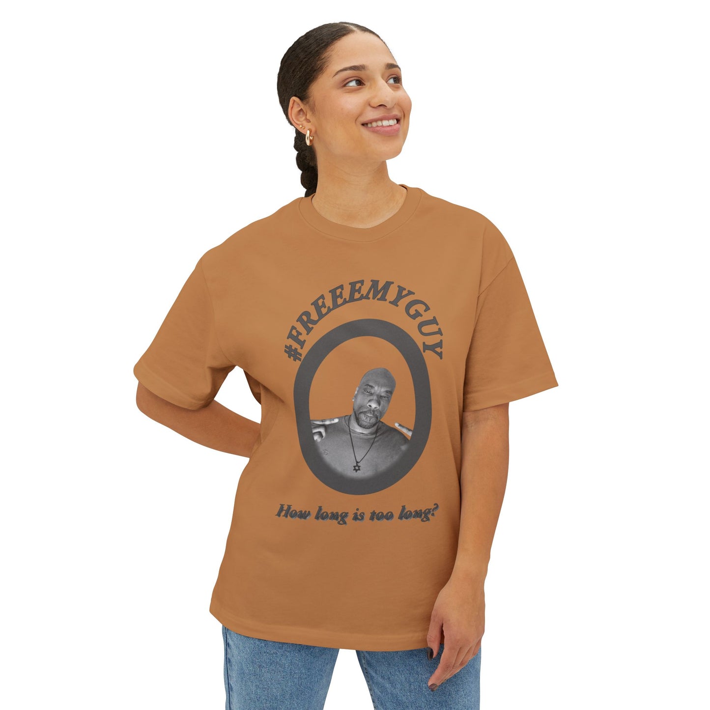 Boxy Tee - #FREEEMYGUY GREY LOGO Legal Fund Unisex Shirt