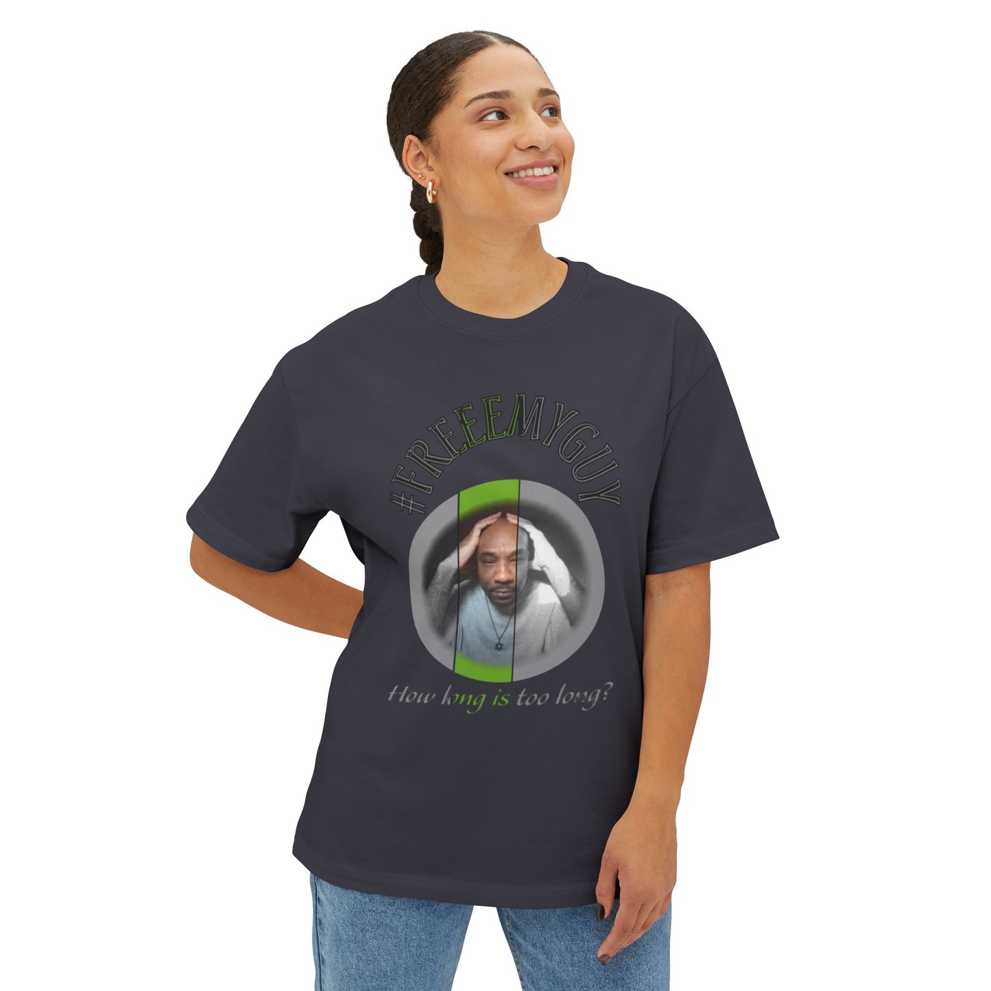 Boxy Tee - #FREEEMYGUY GREEN LOGO Legal Fund Unisex Shirt