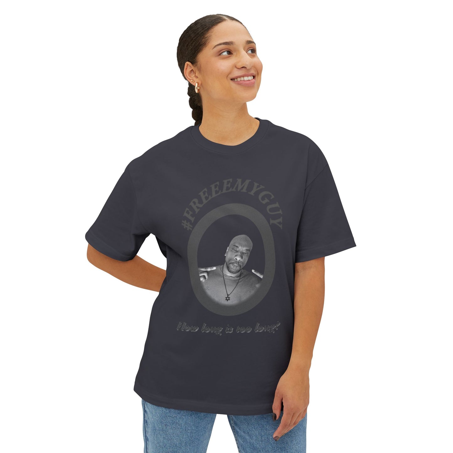 Boxy Tee - #FREEEMYGUY GREY LOGO Legal Fund Unisex Shirt